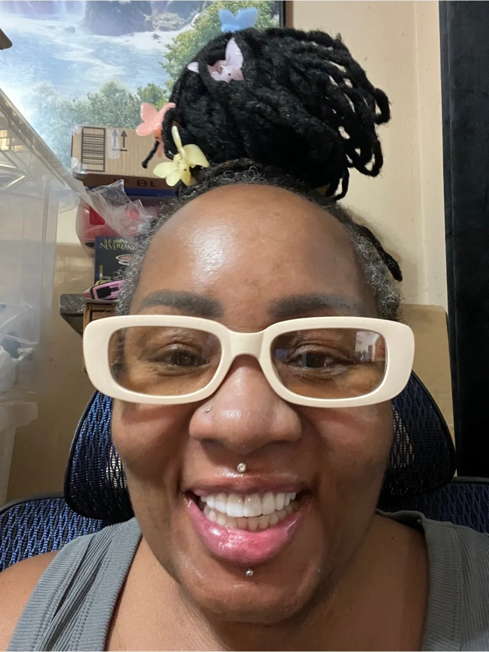 Chunky Ivory Cream Rectangle Eyeglasses Clear Lens Retro Fashion Glasses-Unisex